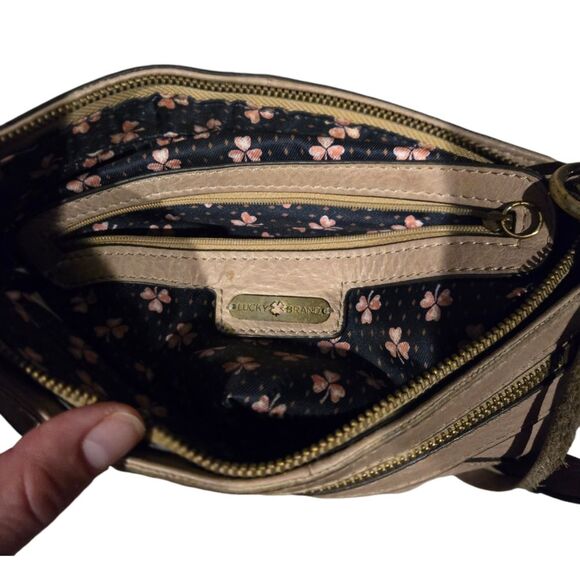 LUCKY BRAND Diamond Patchwork BoHo Leather Crossbody - Picture 5 of 7